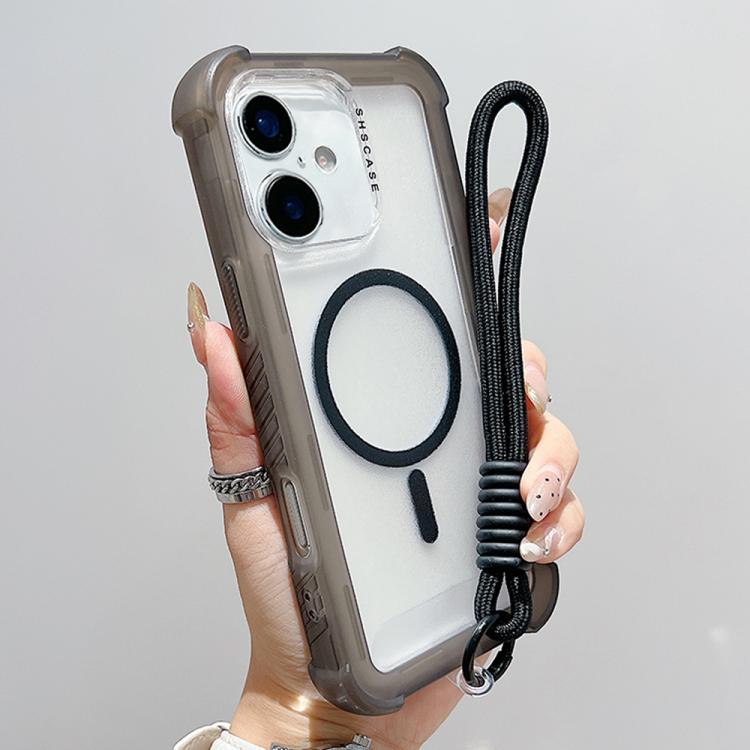 Transparente Matte TPU Hybrid PC 3-in-1 MagSafe Handyhülle mit Handgelenkschlaufe, Für iPhone 17 Pro Max, Für iPhone 17 Pro, Für iPhone 17, Für iPhone Air, Für iPhone 16 Pro Max, Für iPhone 16 Pro, Für iPhone 16 Plus, Für iPhone 16