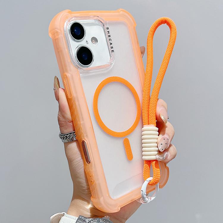 Transparente Matte TPU Hybrid PC 3-in-1 MagSafe Handyhülle mit Handgelenkschlaufe, Für iPhone 17 Pro Max, Für iPhone 17 Pro, Für iPhone 17, Für iPhone Air, Für iPhone 16 Pro Max, Für iPhone 16 Pro, Für iPhone 16 Plus, Für iPhone 16