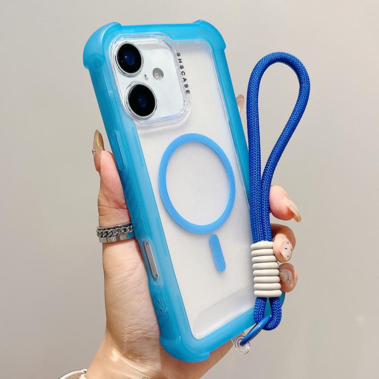 Transparente Matte TPU Hybrid PC 3-in-1 MagSafe Handyhülle mit Handgelenkschlaufe, Für iPhone 17 Pro Max, Für iPhone 17 Pro, Für iPhone 17, Für iPhone Air, Für iPhone 16 Pro Max, Für iPhone 16 Pro, Für iPhone 16 Plus, Für iPhone 16