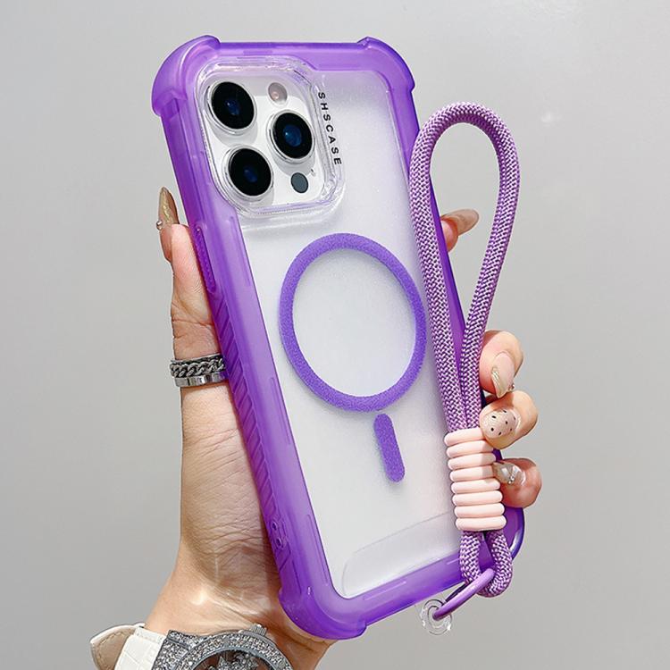 Transparente Matte TPU Hybrid PC 3-in-1 MagSafe Handyhülle mit Handgelenkschlaufe, Für iPhone 15 Pro Max, Für iPhone 15 Pro, Für iPhone 15 Plus, Für iPhone 15, Für iPhone 14 Plus, Für iPhone 14, Für iPhone 14 Pro, Für iPhone 14 Pro Max