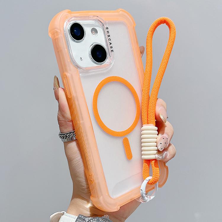 Transparente Matte TPU Hybrid PC 3-in-1 MagSafe Handyhülle mit Handgelenkschlaufe, Für iPhone 15 Pro Max, Für iPhone 15 Pro, Für iPhone 15 Plus, Für iPhone 15, Für iPhone 14 Plus, Für iPhone 14, Für iPhone 14 Pro, Für iPhone 14 Pro Max
