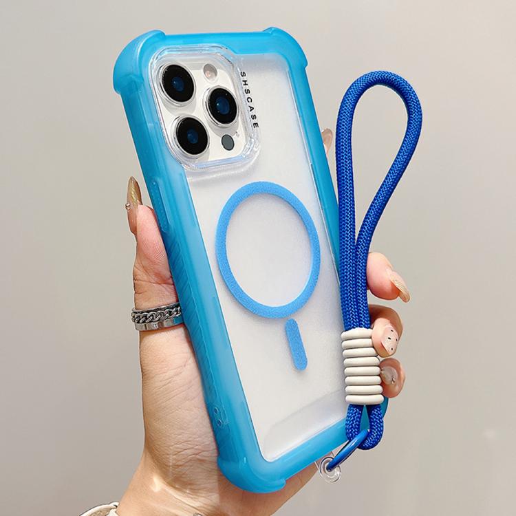 Transparente Matte TPU Hybrid PC 3-in-1 MagSafe Handyhülle mit Handgelenkschlaufe, Für iPhone 15 Pro Max, Für iPhone 15 Pro, Für iPhone 15 Plus, Für iPhone 15, Für iPhone 14 Plus, Für iPhone 14, Für iPhone 14 Pro, Für iPhone 14 Pro Max