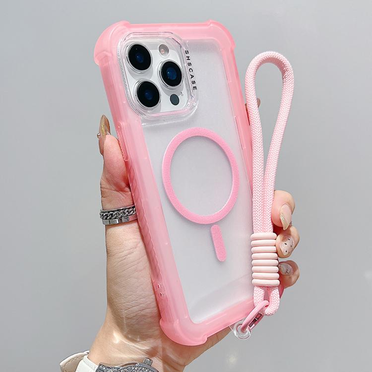 Transparente Matte TPU Hybrid PC 3-in-1 MagSafe Handyhülle mit Handgelenkschlaufe, Für iPhone 15 Pro Max, Für iPhone 15 Pro, Für iPhone 15 Plus, Für iPhone 15, Für iPhone 14 Plus, Für iPhone 14, Für iPhone 14 Pro, Für iPhone 14 Pro Max