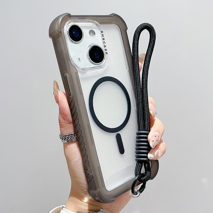 Transparente Matte TPU Hybrid PC 3-in-1 MagSafe Handyhülle mit Handgelenkschlaufe, Für iPhone 15 Pro Max, Für iPhone 15 Pro, Für iPhone 15 Plus, Für iPhone 15, Für iPhone 14 Plus, Für iPhone 14, Für iPhone 14 Pro, Für iPhone 14 Pro Max