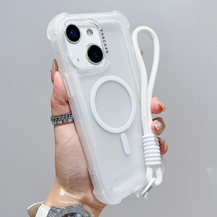 Transparente Matte TPU Hybrid PC 3-in-1 MagSafe Handyhülle mit Handgelenkschlaufe, Für iPhone 15 Pro Max, Für iPhone 15 Pro, Für iPhone 15 Plus, Für iPhone 15, Für iPhone 14 Plus, Für iPhone 14, Für iPhone 14 Pro, Für iPhone 14 Pro Max