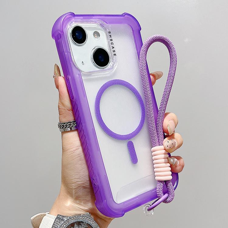 Transparente Matte TPU Hybrid PC 3-in-1 MagSafe Handyhülle mit Handgelenkschlaufe, Für iPhone 13 Pro Max, Für iPhone 13 Pro, Für iPhone 13, Für iPhone 12 Pro Max