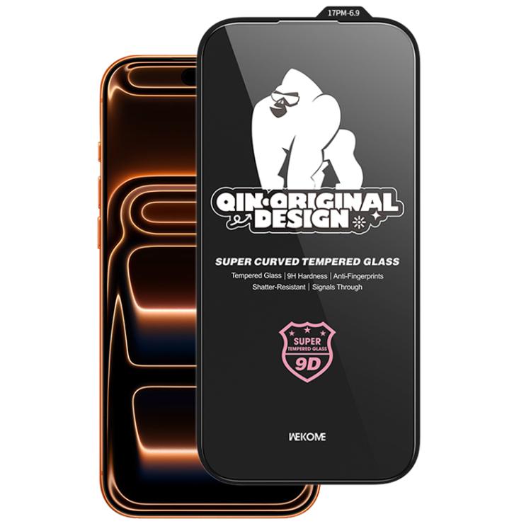 WK WTP-120 Qin Series 9D Curved Large Arc HD Displayschutzfolie aus gehärtetem Glas, für iPhone 17 Pro Max, für iPhone 17 Pro, für iPhone 17 / 16 Pro, für iPhone Air
