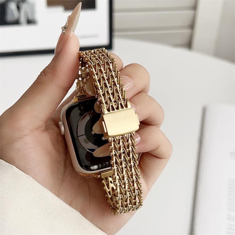 Schlankes Edelstahl-Mesh-Armband mit Magnetverschluss, passend für Apple Watch 46 mm / 49 mm / 45 mm / 44 mm und 42 mm / 41 mm / 40 mm / 38 mm