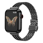 Schlankes Edelstahl-Mesh-Armband mit Magnetverschluss, passend für Apple Watch 46 mm / 49 mm / 45 mm / 44 mm und 42 mm / 41 mm / 40 mm / 38 mm