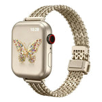 Schlankes Edelstahl-Mesh-Armband mit Magnetverschluss, passend für Apple Watch 46 mm / 49 mm / 45 mm / 44 mm und 42 mm / 41 mm / 40 mm / 38 mm