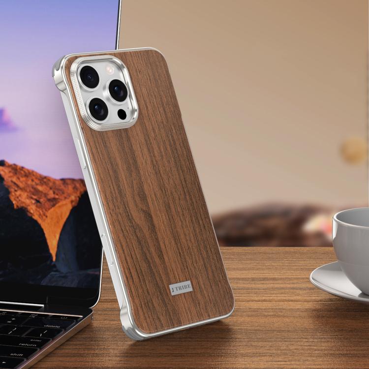 J TRIBE Metallrahmenlose Holzstruktur MagSafe Handyhülle, Für iPhone 17 Pro Max, Für iPhone 17 Pro, Für iPhone 17, Für iPhone Air, Für iPhone 16 Pro Max, Für iPhone 16 Pro, Für iPhone 15 Pro Max, Für iPhone 15 Pro