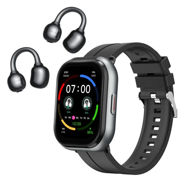 D12 شاشة TFT بحجم 2.01 بوصة ساعة ذكية بلوتوث وسماعة 2 في 1 تدعم المكالمات اللاسلكية