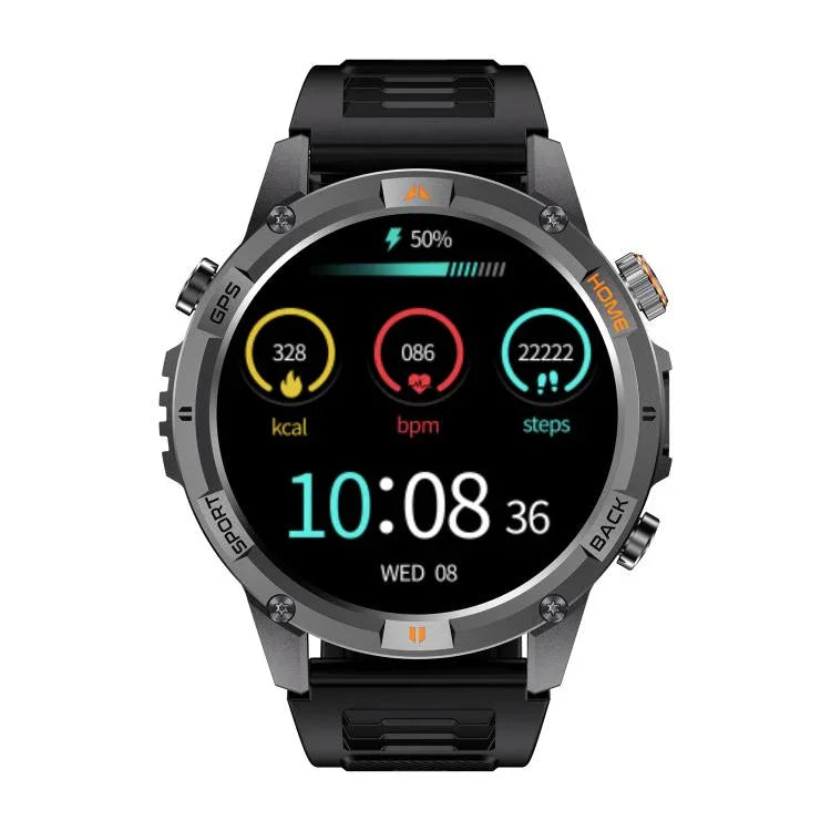 YK15 1,46 Zoll Rundbildschirm Bluetooth Anruf GPS Sport Smartwatch