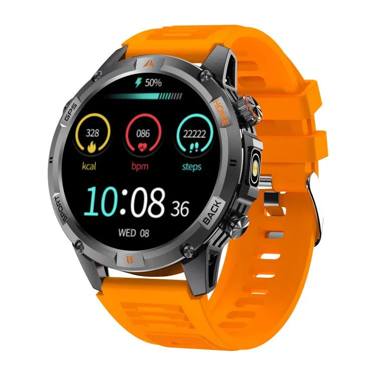 YK15 1,46 Zoll Rundbildschirm Bluetooth Anruf GPS Sport Smartwatch