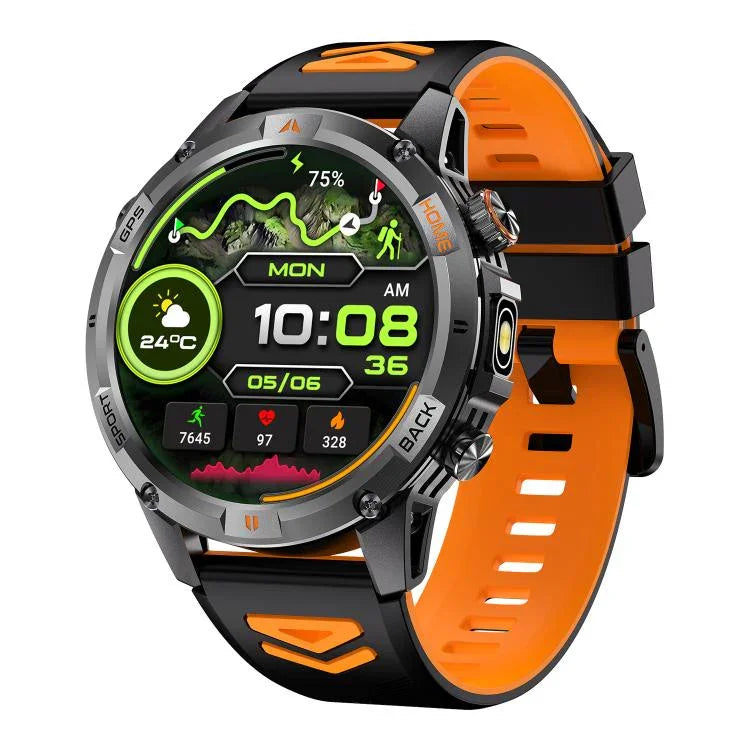 YK15 1,46 Zoll Rundbildschirm Bluetooth Anruf GPS Sport Smartwatch