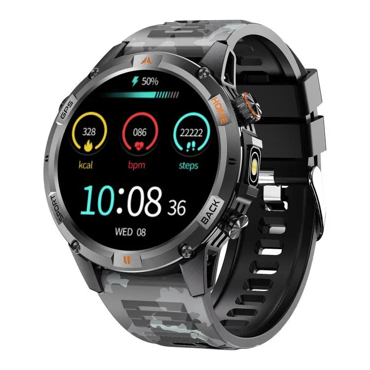 YK15 1,46 Zoll Rundbildschirm Bluetooth Anruf GPS Sport Smartwatch