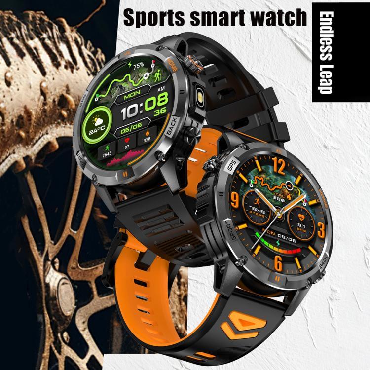 YK15 1,46 Zoll Rundbildschirm Bluetooth Anruf GPS Sport Smartwatch