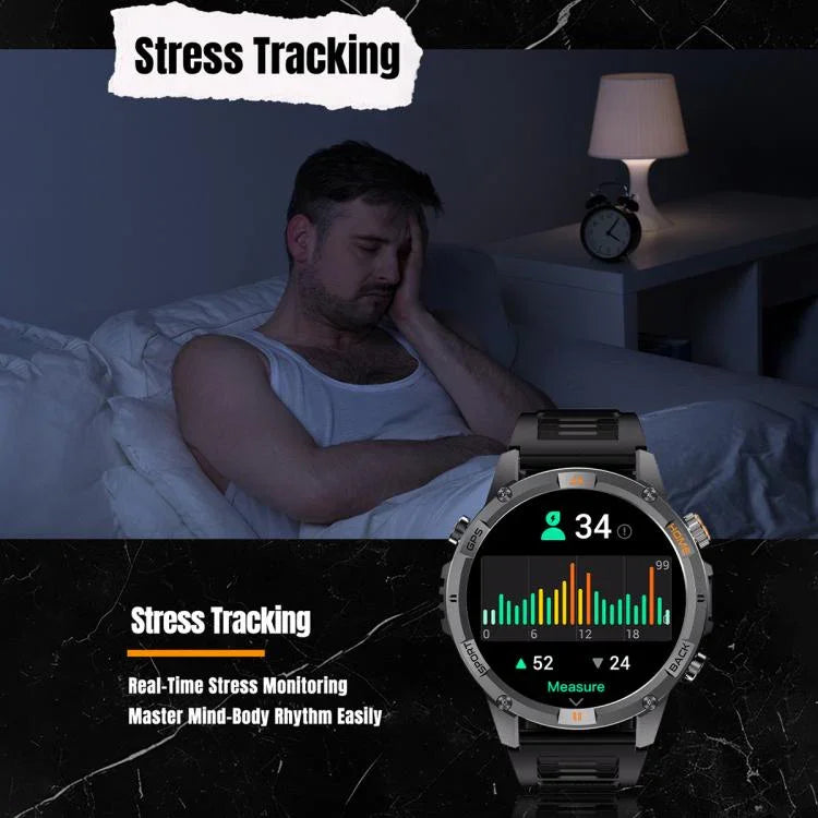 YK15 1,46 Zoll Rundbildschirm Bluetooth Anruf GPS Sport Smartwatch