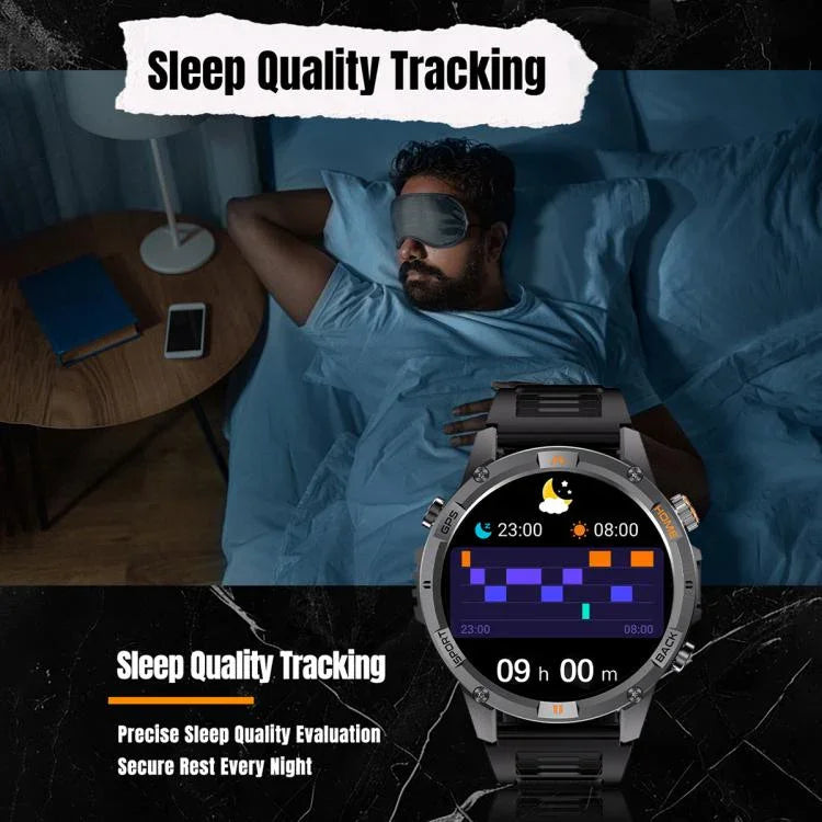 YK15 1,46 Zoll Rundbildschirm Bluetooth Anruf GPS Sport Smartwatch