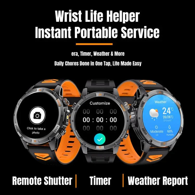 YK15 1,46 Zoll Rundbildschirm Bluetooth Anruf GPS Sport Smartwatch