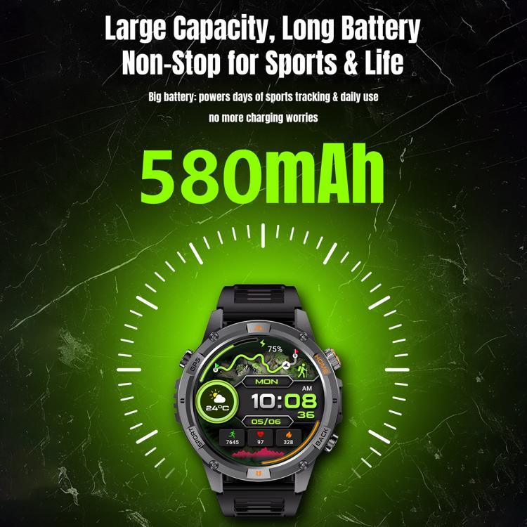 YK15 1,46 Zoll Rundbildschirm Bluetooth Anruf GPS Sport Smartwatch