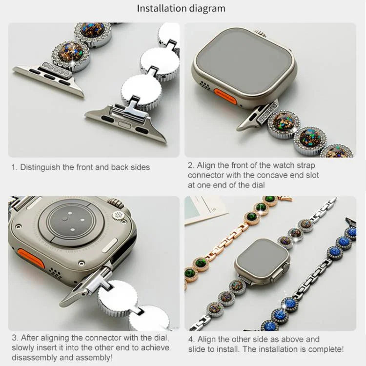 xDfind Funkelndes Diamant-Schmuck-Metallarmband, für Apple Watch 42 / 44 / 45 / 46 / 49 mm, für Apple Watch 38 / 40 / 41 / S11 42 mm