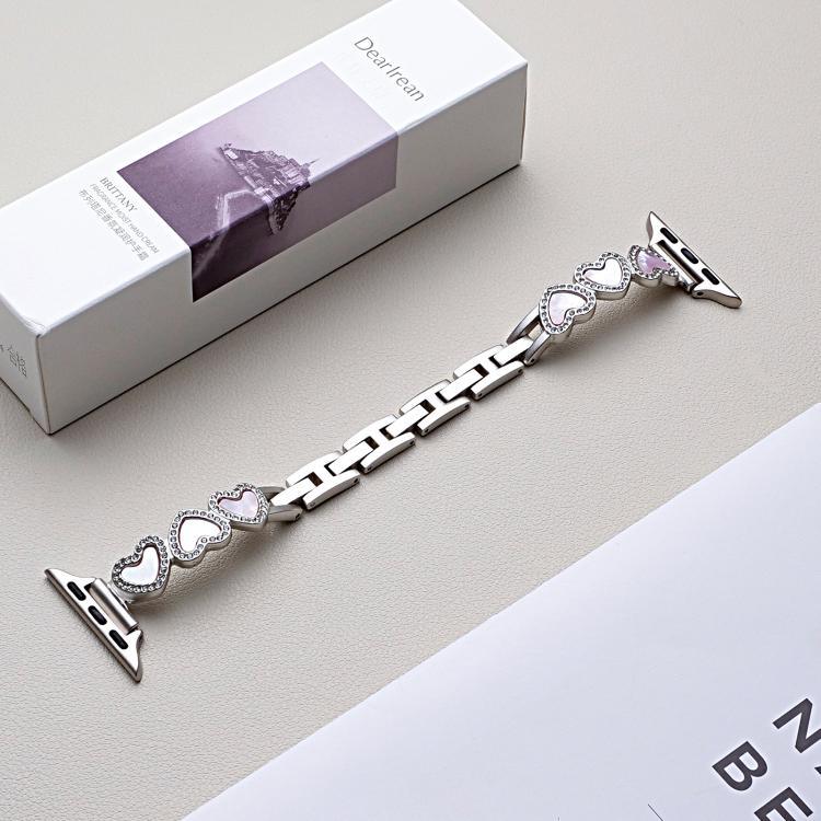 xDfind Heart-shaped Shell Metal Watch Band, For Apple Watch 42 / 44 / 45 / 46 / 49mm, For Apple Watch 38 / 40 / 41 / S11 42mm