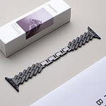xDfind Metallarmband in H-Form mit gebohrtem Köpergewebe, passend für Apple Watch 42 / 44 / 45 / 46 / 49 mm, Apple Watch 38 / 40 / 41 / S11 42 mm