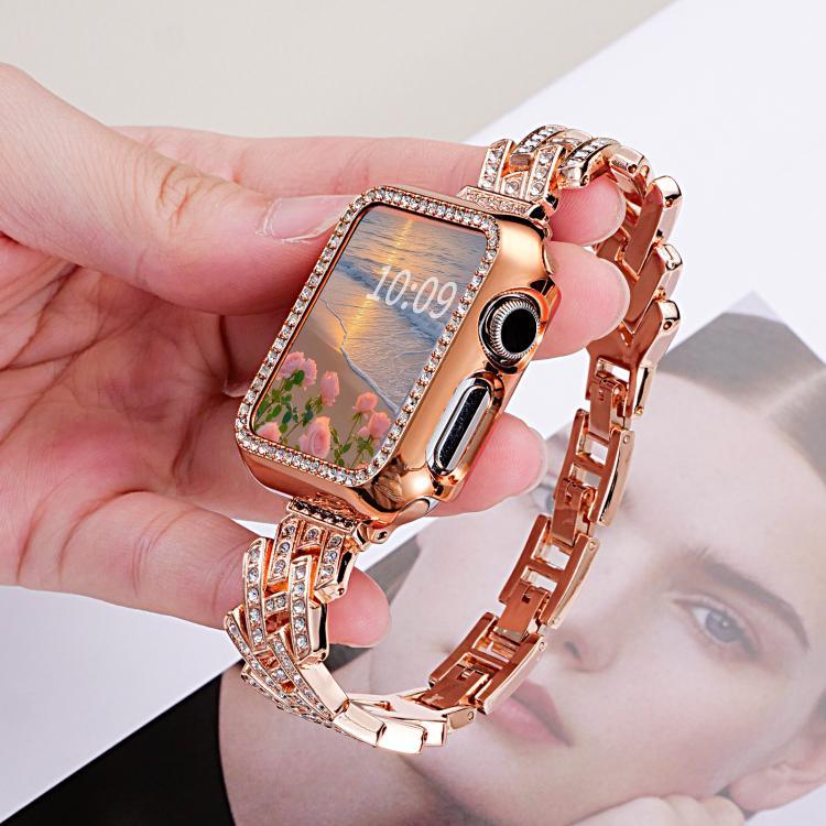 xDfind Metallarmband in H-Form mit gebohrtem Köpergewebe, passend für Apple Watch 42 / 44 / 45 / 46 / 49 mm, Apple Watch 38 / 40 / 41 / S11 42 mm