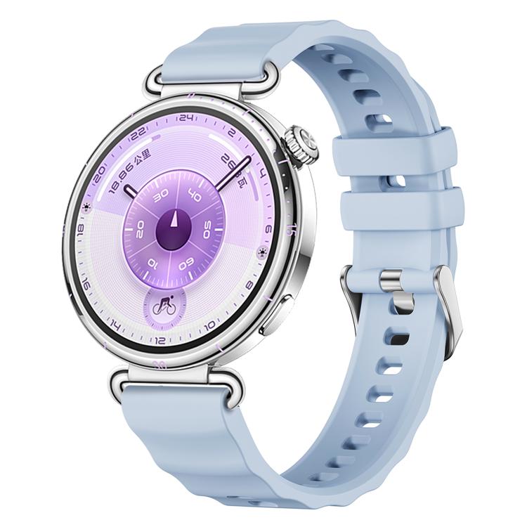 xDfind Quick Release Spring Bar Silver Buckle Solid Color Silicone Watch Band, For Huawei Watch GT 6 / 5 / 4 41mm