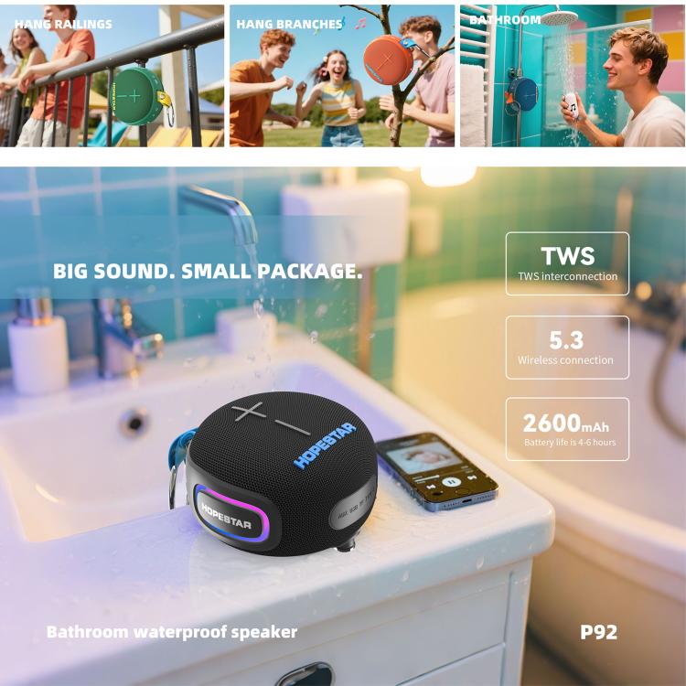 HOPESTAR P92 15W Kabelloser Outdoor IPX7 Bluetooth Lautsprecher