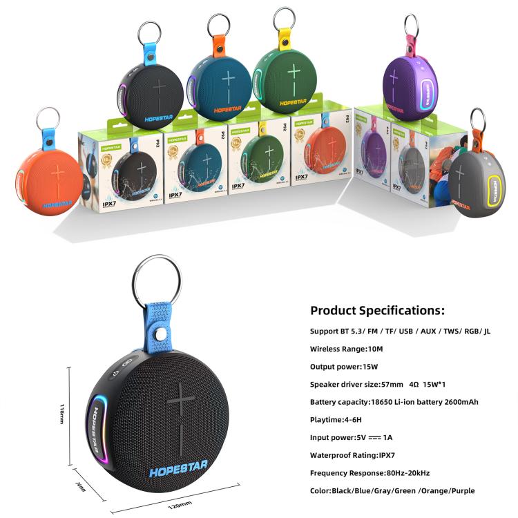 HOPESTAR P92 15W Kabelloser Outdoor IPX7 Bluetooth Lautsprecher
