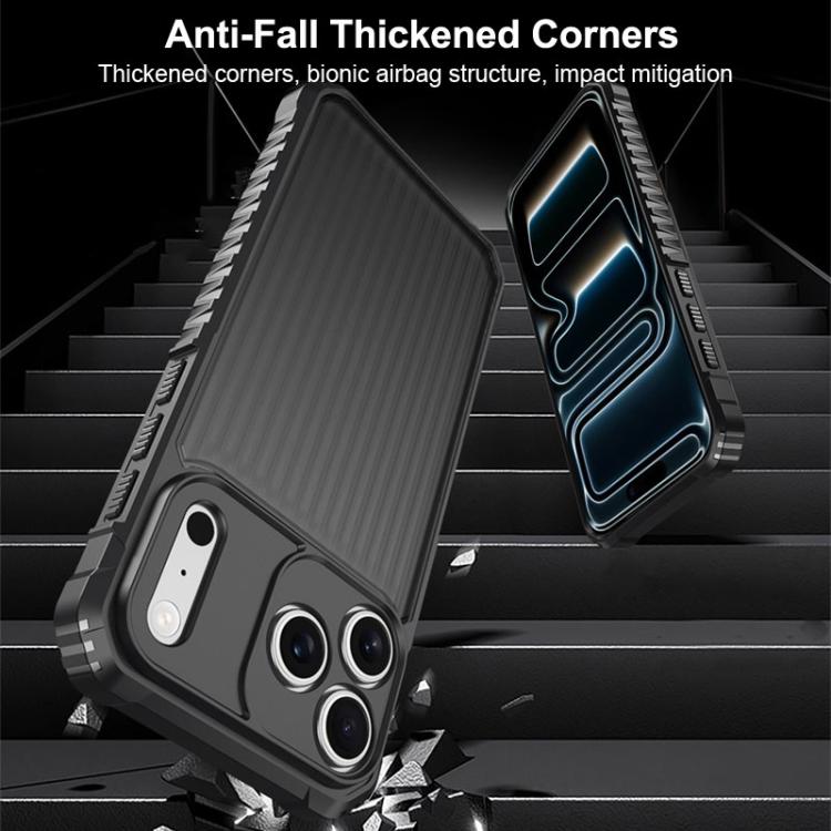 War Shadow Stripe Serie Airbag mattierte stoßfeste Handyhülle, Für iPhone 17 Pro Max, Für iPhone 17 Pro