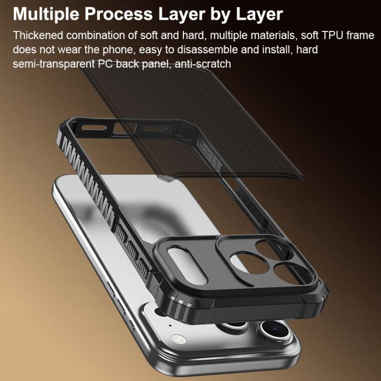 War Shadow Stripe Serie Airbag mattierte stoßfeste Handyhülle, Für iPhone 17 Pro Max, Für iPhone 17 Pro