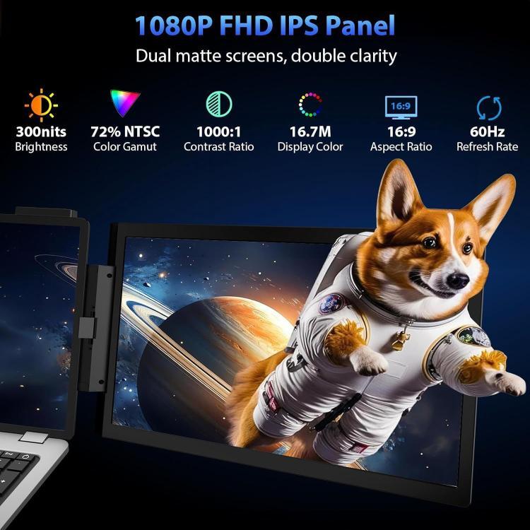 Z140A01D 14-Zoll 1080P Dual-Screen Tragbarer Monitor zur Laptop-Erweiterung, 14 Zoll 1080P