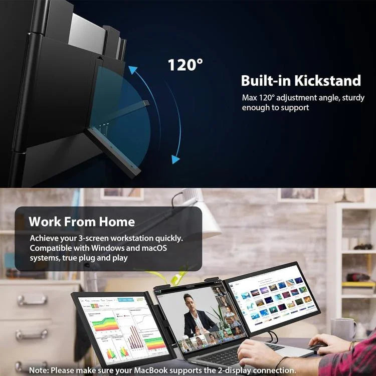 Z140A01D 14-Zoll 1080P Dual-Screen Tragbarer Monitor zur Laptop-Erweiterung, 14 Zoll 1080P