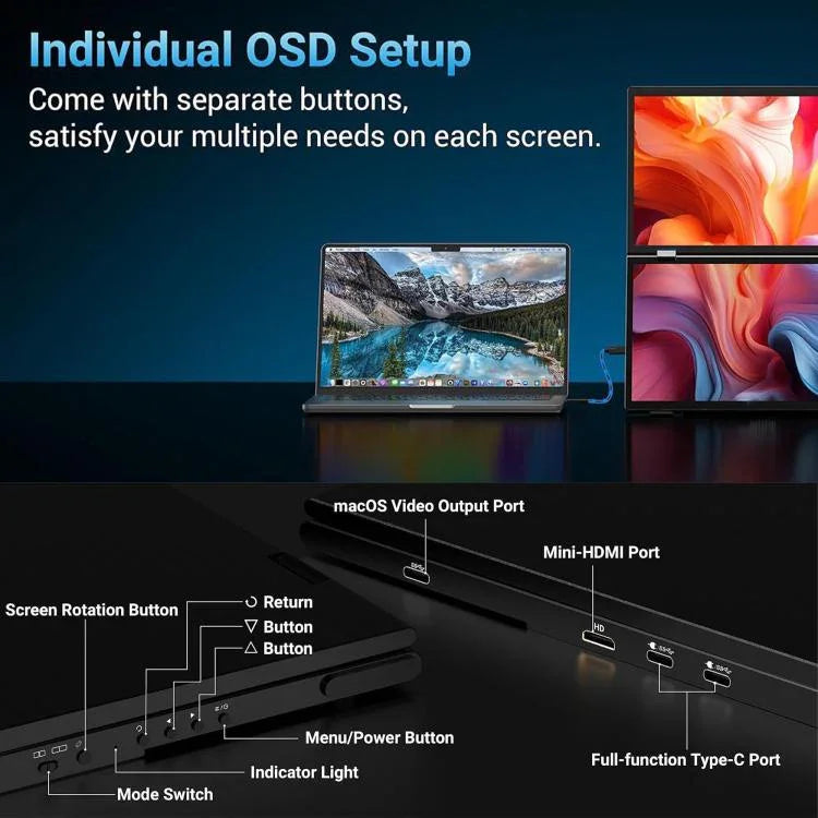 S156P31D 15,6 Zoll 1080P Dual Screen faltbarer tragbarer Monitor mit Halterung, 15,6 Zoll 1080P