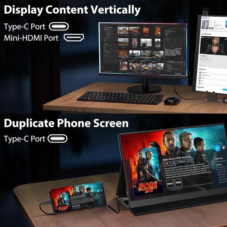 P161Q10G 16,1 Zoll 2.5K Tragbarer Monitor 144Hz Erweiterter Bildschirm, 16,1 Zoll 2.5K 144Hz