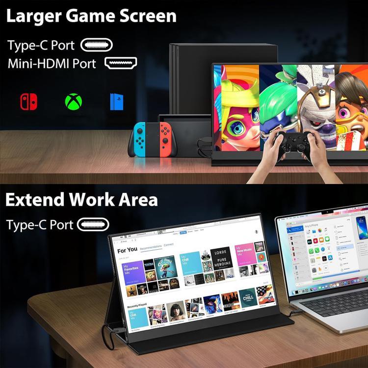 P161Q10G 16,1 Zoll 2.5K Tragbarer Monitor 144Hz Erweiterter Bildschirm, 16,1 Zoll 2.5K 144Hz