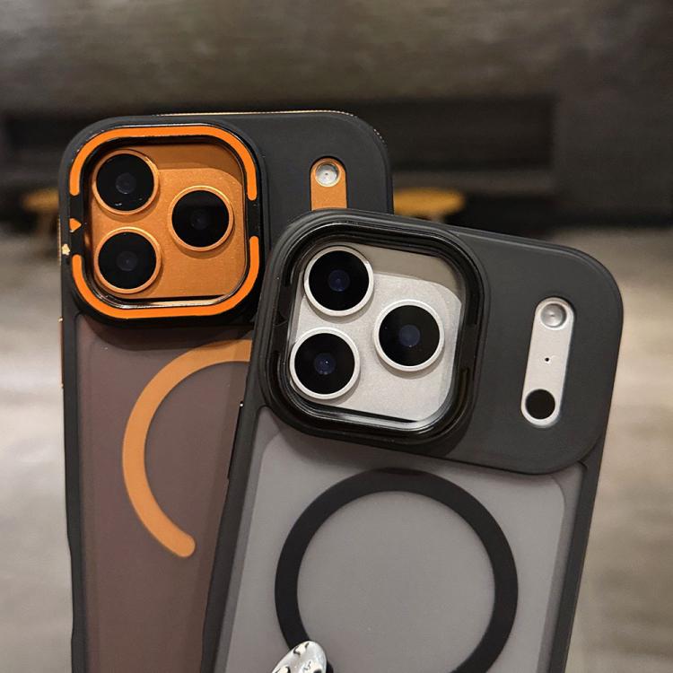 Skin Feel Frosted Metal Lens Holder MagSafe Magnetic Phone Case, For iPhone 17 Pro Max, For iPhone 17 Pro, For iPhone 17, For iPhone Air, For iPhone 16 Pro Max, For iPhone 16 Pro