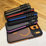 Skin Feel Frosted Metal Lens Holder MagSafe Magnetic Phone Case, For iPhone 16 Plus, For iPhone 16, For iPhone 15 Pro Max, For iPhone 15 Pro, For iPhone 15, For iPhone 14
