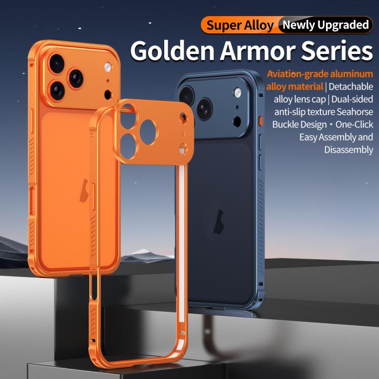 Armor doppelseitige rutschfeste Metallrahmenhülle mit Objektivschutz, Für iPhone 17 Pro Max, Für iPhone 17 Pro, Für iPhone 17, Für iPhone 16 Pro Max, Für iPhone 16 Pro, Für iPhone 16