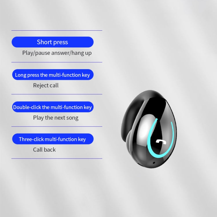 YX08 Ultraleichte Ohrbügel kabellose V5.0 Bluetooth-Kopfhörer Ohrclip Stereo Bluetooth-Headset mit Mikrofon, Einzelstück
