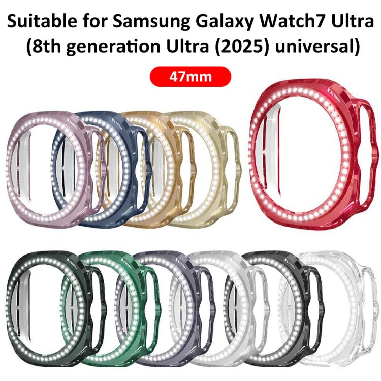 xDfind Einzelreihige Diamant-Hohl-PC-Uhrenabdeckung, für Samsung Galaxy Watch Ultra 47mm / Ultra 2025