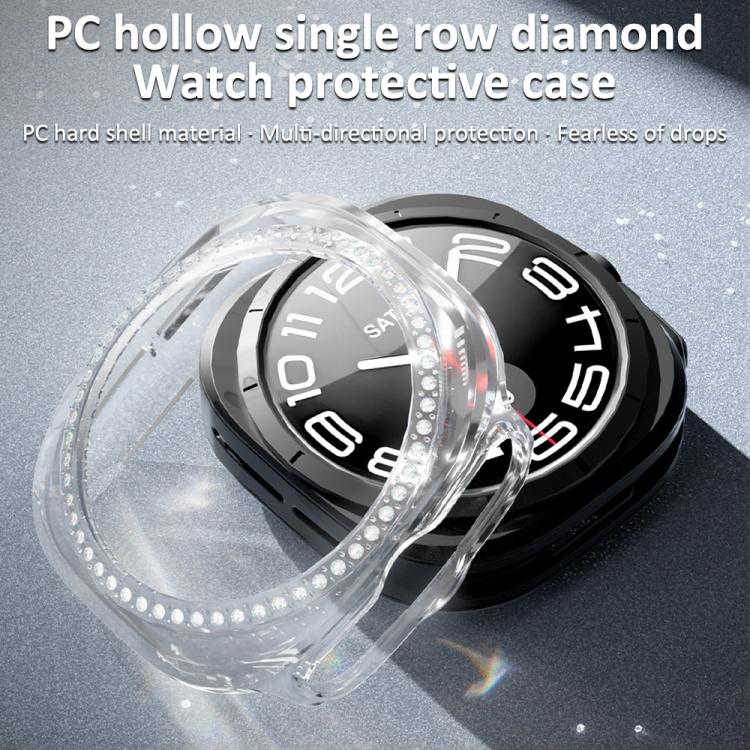 xDfind Einzelreihige Diamant-Hohl-PC-Uhrenabdeckung, für Samsung Galaxy Watch Ultra 47mm / Ultra 2025