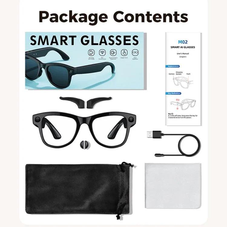 M02 8MP Kamera KI Smartbrille mit photochromen Gläsern