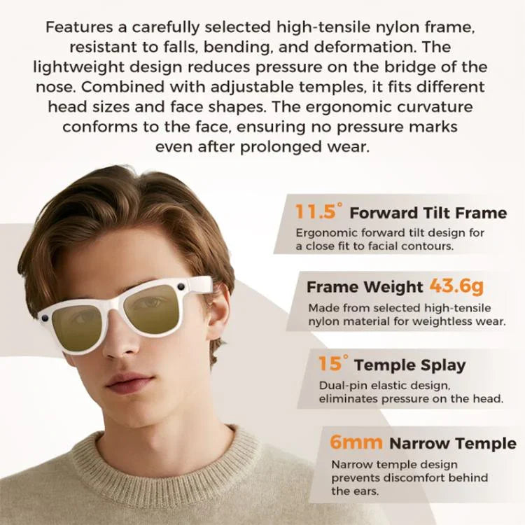 M02 8MP Kamera KI Smartbrille mit photochromen Gläsern