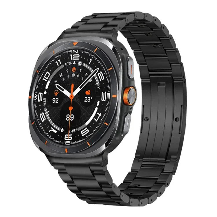 Abnehmbares Armband aus Titanlegierung mit drei Perlen und Dornschließe, passend für Samsung Galaxy Watch Ultra 47 mm / Ultra 2025 und Samsung Galaxy Watch8 / Watch8 Classic