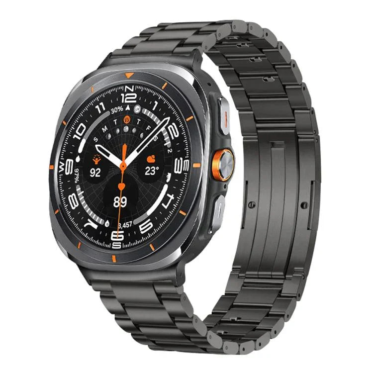 Abnehmbares Armband aus Titanlegierung mit drei Perlen und Dornschließe, passend für Samsung Galaxy Watch Ultra 47 mm / Ultra 2025 und Samsung Galaxy Watch8 / Watch8 Classic