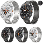 Abnehmbares Armband aus Titanlegierung mit drei Perlen und Dornschließe, passend für Samsung Galaxy Watch Ultra 47 mm / Ultra 2025 und Samsung Galaxy Watch8 / Watch8 Classic
